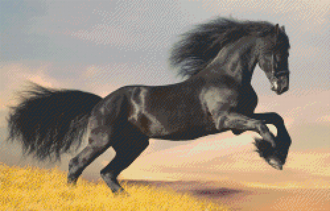 Black Horse Twenty [20] Baseplate PixelHobby Mini-mosaic Art Kit image 0